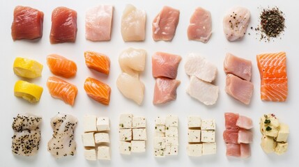 Neatly Organized Protein Selections on Clean Background