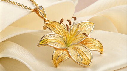 golden lily brooch