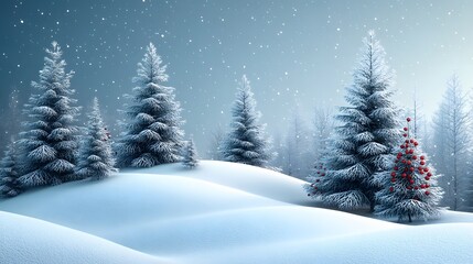 Classic holiday card background with snow-covered landscapes and a text area