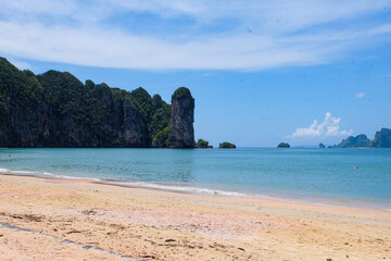Beach and street around Ao Nang beach, Krabi province, Thailand