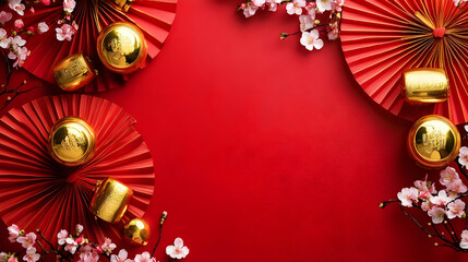 Red Festive Background with Gold