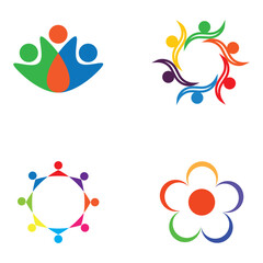 Community set Logo Stock Illustrations