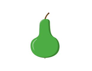 green pear on a white background