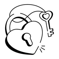 A hand drawn style icon of wedlock 
