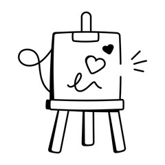 Doodle style icon of wedding board 

