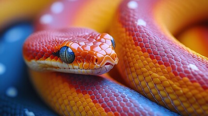 Obraz premium Closeup of snake skin texture with bright scales detailed patterns and vivid colors