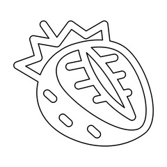 Strawberry icon in line style