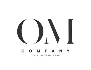 Obraz premium OM logo design. Initial letter o and m serif font style. Creative classic company name typography. Trendy logotype or identity.
