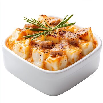 Macro Shot of a Savory Polish Side Dish Rolmops on White Background