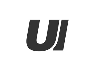 UI Techno Editable Font Logo For Corporate Branding. Bold, Futuristic Design With Unique Typographic Ideas. Minimal Custom Type And Dynamic Letter