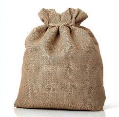 Empty burlap bag or sack to be filled in isolated on white background  , isolated on white background,  , copy space, copy space for text,