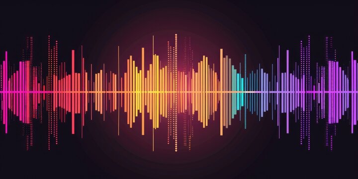 sound wave to heavy music in disco on dark background