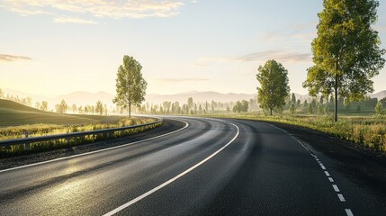 Fototapeta premium a breathtaking view of an empty highway
