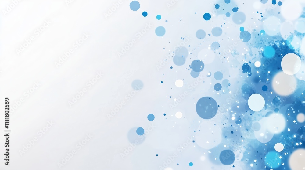 Poster abstract design with blue and white circular patterns creating a modern artistic effect for backgrou