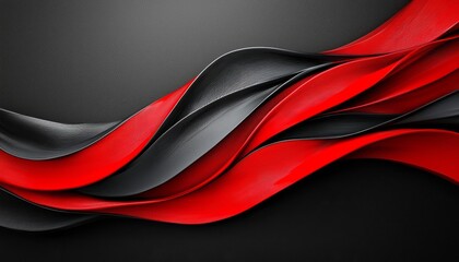 Abstract Red And Black Wavy Swirls Design