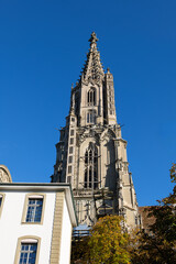 Bern Minster Cathedral Tower In Switzerland