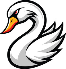Obraz premium Majestic Swan Logo Design 