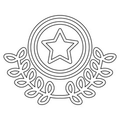 Certificate badge icon in line style