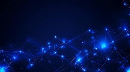 Fototapeta premium Abstract Digital Background with Glowing Blue Connections and Nodes on a Dark Canvas for Technology and Design