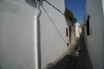 picturesque streets of Lindos village