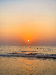 Beautiful dawn and sunset sky at Nang Thong Beach, Phang Nga 