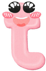 The Pastel colors alphabet t There is a smile