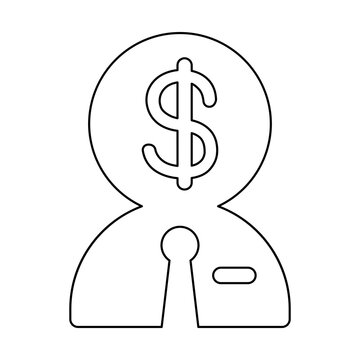 dollar sign head outline clip art preview