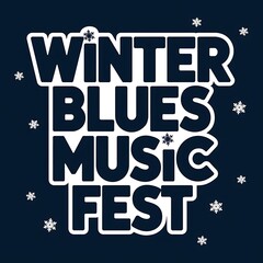 Naklejka premium Winter Blues Music Fest Announcement Poster