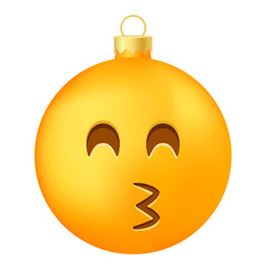 Emoji Christmas tree ball or toy with kissing face
