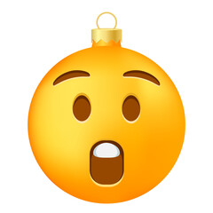 Emoji Christmas tree ball or toy with open mouth face