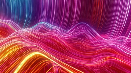Obraz premium Vibrant Neon Wave Background Abstract 3D Render for Design