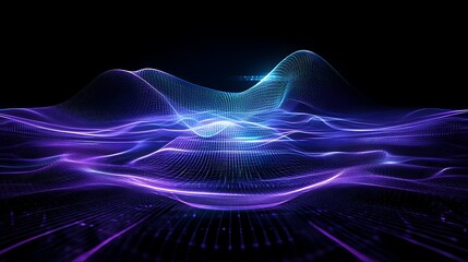 Fototapeta premium Abstract Wave Patterns with Vibrant Neon Colors and Dynamic Light Effects in a Dark Background