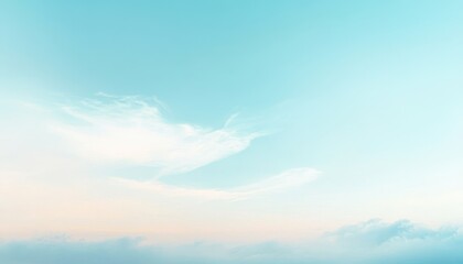 Obraz premium Serene Pastel Sky With Delicate Wispy Clouds