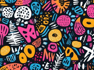 Naklejka premium Abstract Colorful Shapes Pattern Design