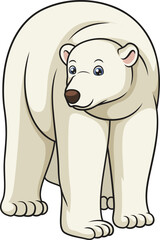 Semi-realistic polar bear vector image