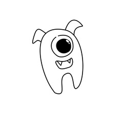 monster abstract character design, vector illustration