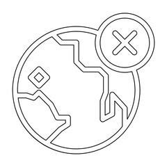 Internet error icon in line style