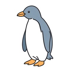 Obraz premium Minimalist penguin illustration with clean lines and a neutral background