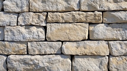 Fototapeta premium Close-up of a Rough Stone Wall with Irregularly Shaped Stones