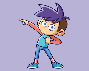Cute Boy Dabbing Pose Cartoon Vector Illustration