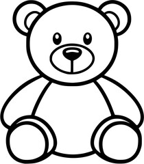 Teddy bear toy black outlines vector illustration