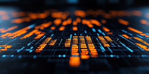 Investing in Emerging Markets concept. Abstract digital data visualization with vibrant colors.