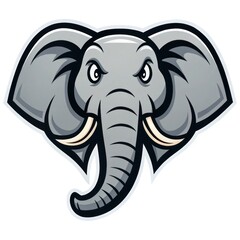 Obraz premium Elephant Face Logo Design on a White Background