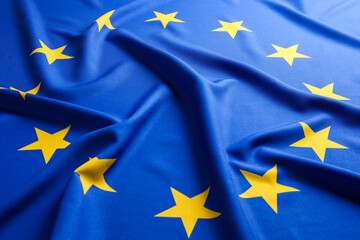 Flag of European Union as background, closeup