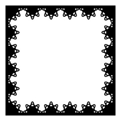 黒色のレースの四角いフレーム枠の素材