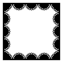 黒色のレースの四角いフレーム枠の素材