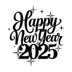 Happy New Year 2025 Celebration Background with Fireworks