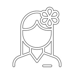 Masseuse, spa staff icon in line style