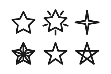Obraz premium star icon line set - minimalist rating and decoration illustrations