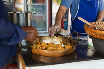 Local deep frying dough stick chinese style doughnut.